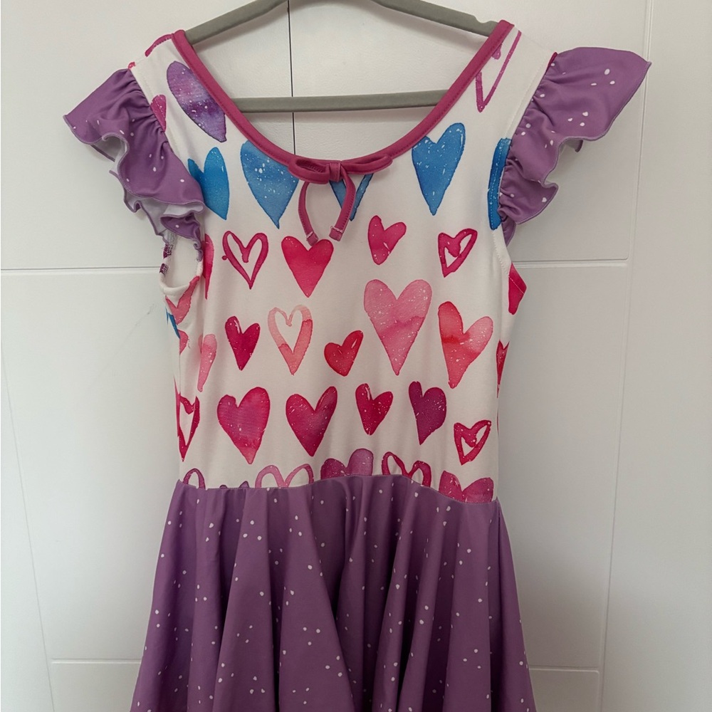 Purple and Heart Patterned Dress